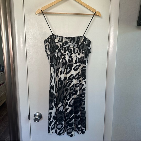 Cache Y2K Cheetah Cocktail Dress. Black and White. Size: Medium. - Picture 1 of 5
